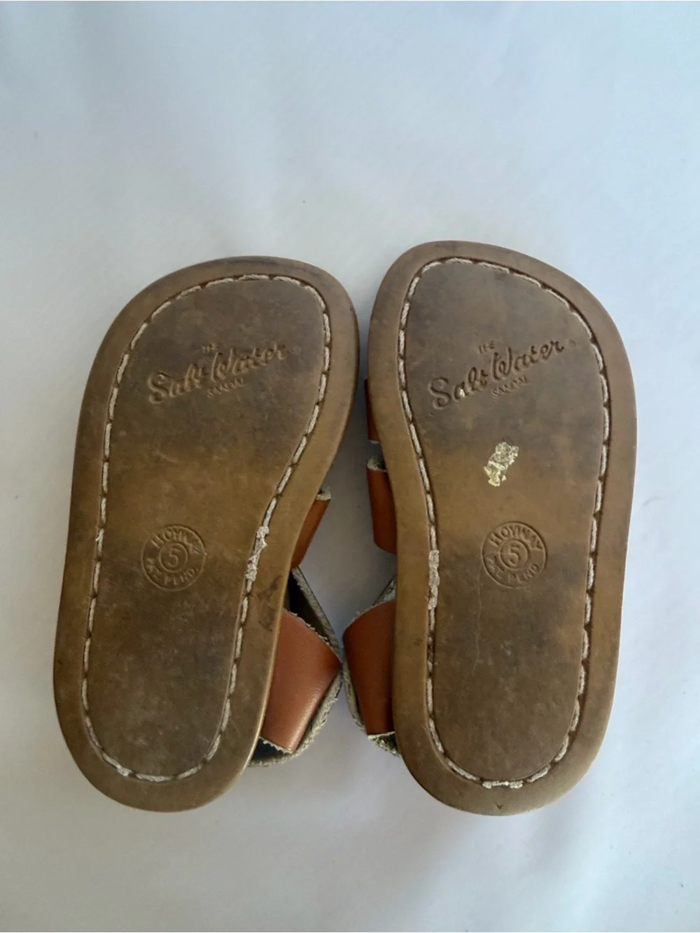 Salt Water Sandals by Hoy Tan Leather Kids Sandals with Buckle